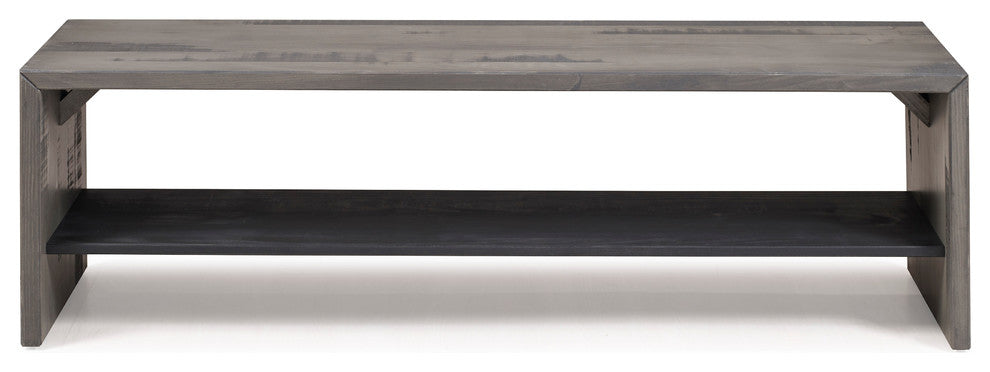 Alpine 58" Rustic Two-Tone Solid Wood Entry Bench - Grey