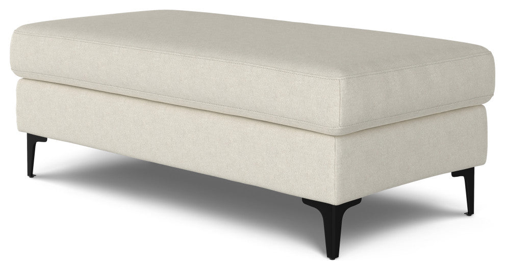 Ava Large Rectangular Ottoman in Tightly Woven Performance Fabric , Assembled