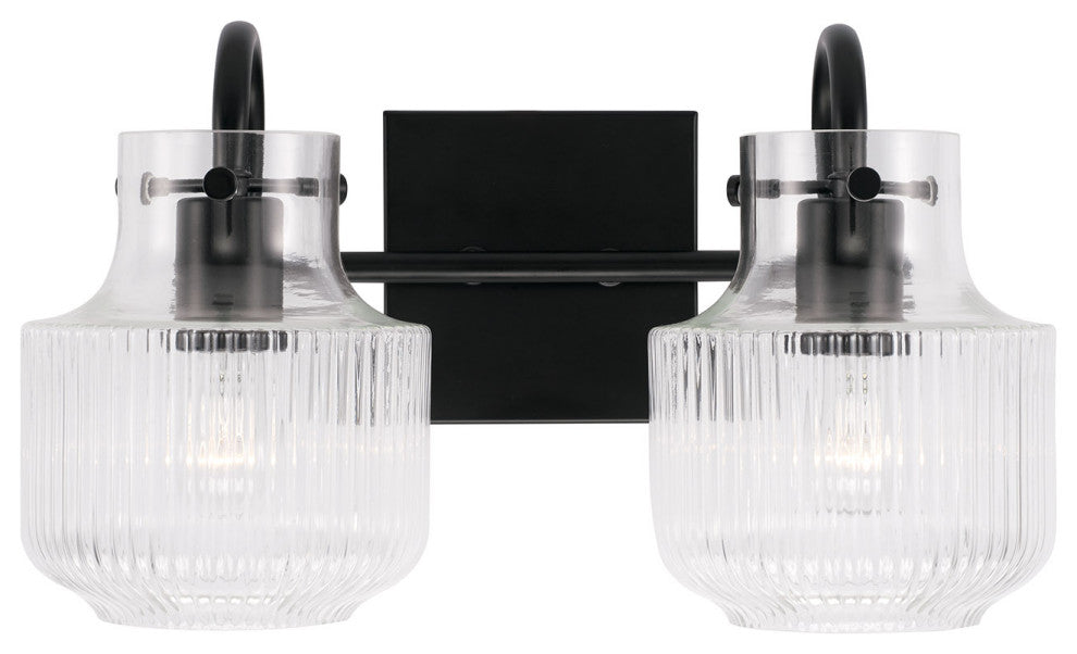 Capital Lighting 145121 Nyla 2 Light 15"W Bathroom Vanity Light - Matte Black