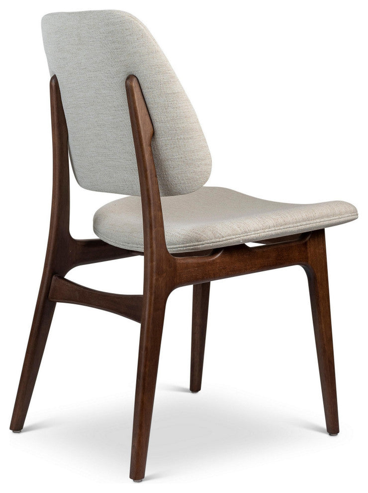 Modern Brazilian, Ariel, Side Chair, Nogal/Medley Ivory