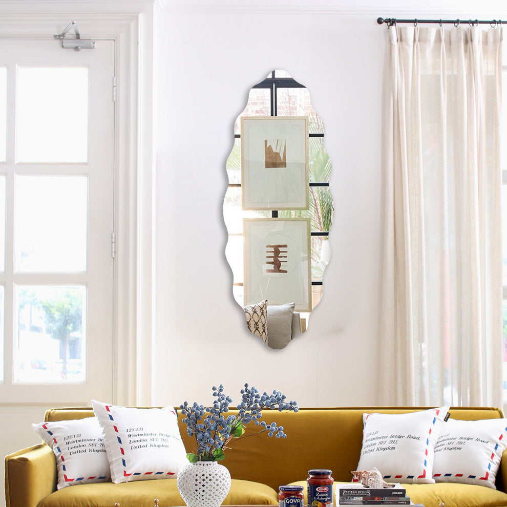 Chloe'S Reflection Verical/Horizontal Hanging Oval Frameless Wall Mirror 49" H