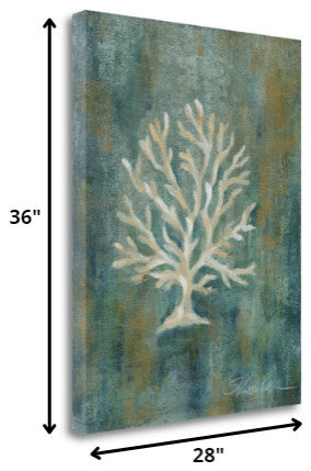 28" Blue Sea Coral Giclee Wrap Canvas Wall Art