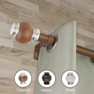 Alysia 1" Diameter Curtain Rod, Chestnut, 28-48"