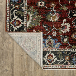 Hanford Bordered Persian Red/Multi Fringe Edge Area Rug 5'3" x 7'6"