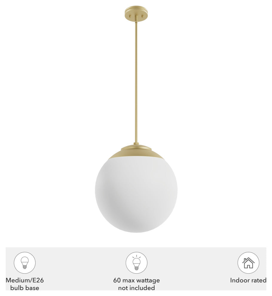 Hepburn Painted Modern Brass With Cased White Glass 3 Light Pendant Ceiling