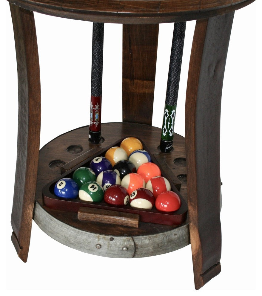Barrel Head Pool Cue Rack, Pine
