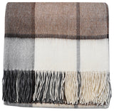 Baby Alpaca Horizon Throw Blanket, Ecru Gray Light Brown