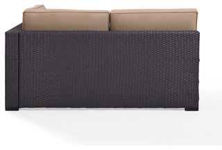 Biscayne Loveseat With Interchangeable Arm and Mist Cushions, Cushions: Mocha