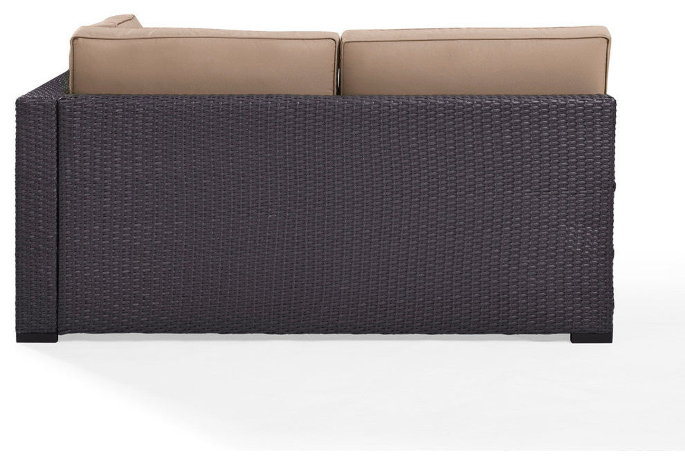 Biscayne Loveseat With Interchangeable Arm and Mist Cushions, Cushions: Mocha