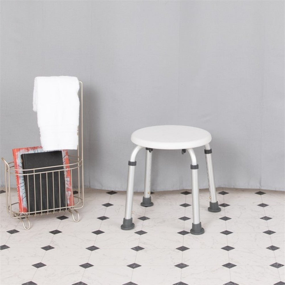 HERCULES Series 300 Lb. Capacity, Adjustable Bath and Shower Stool, White