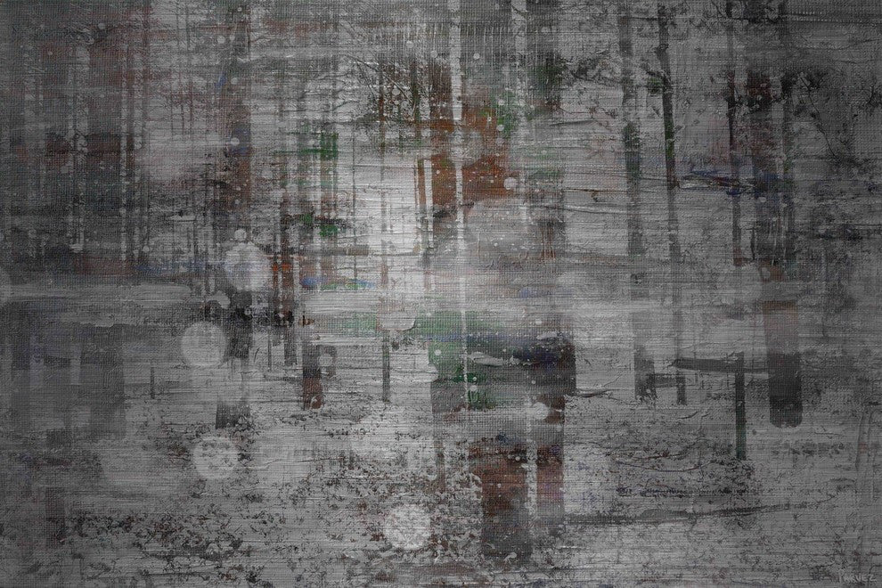 "Winter Tree Lights" Painting Print on Brushed Aluminum, 60"x40"