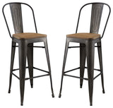 Promenade Bar Stool Set of 2 Brown