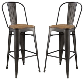 Promenade Bar Stool Set of 2 Brown