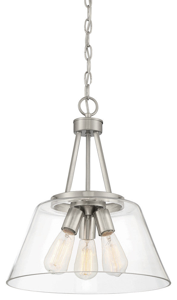 Calhoun 3-Light Satin Nickel Pendant