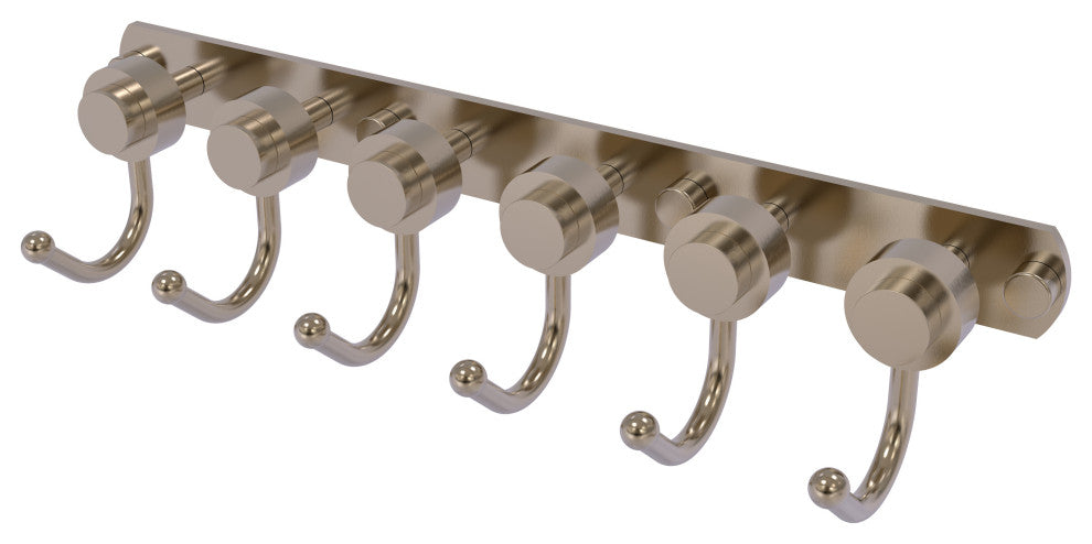 Mercury 6 Position Tie Rack with Smooth Accent, Antique Pewter