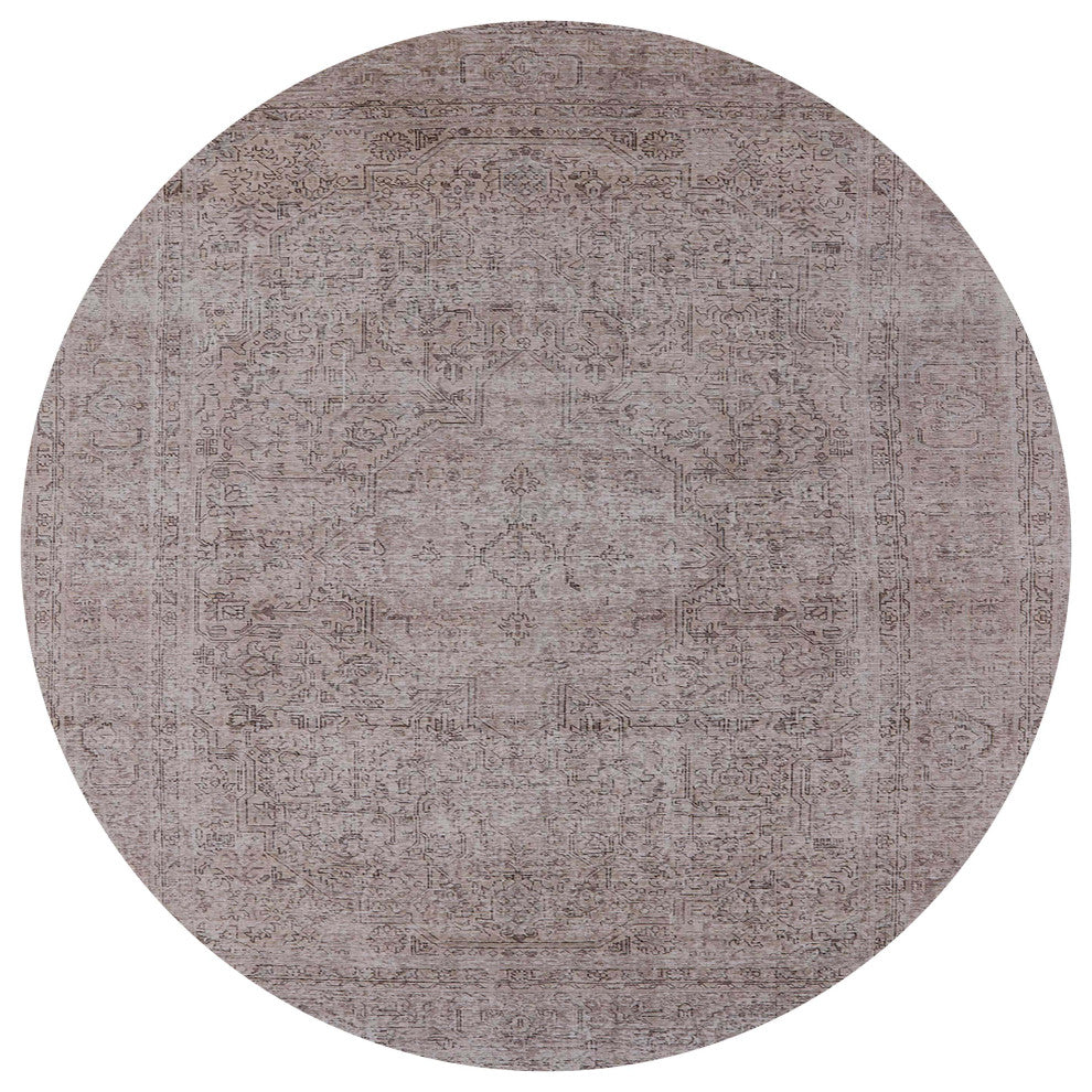 Ahgly Company Indoor Round Mid-Century Modern Area Rugs, 5' Round