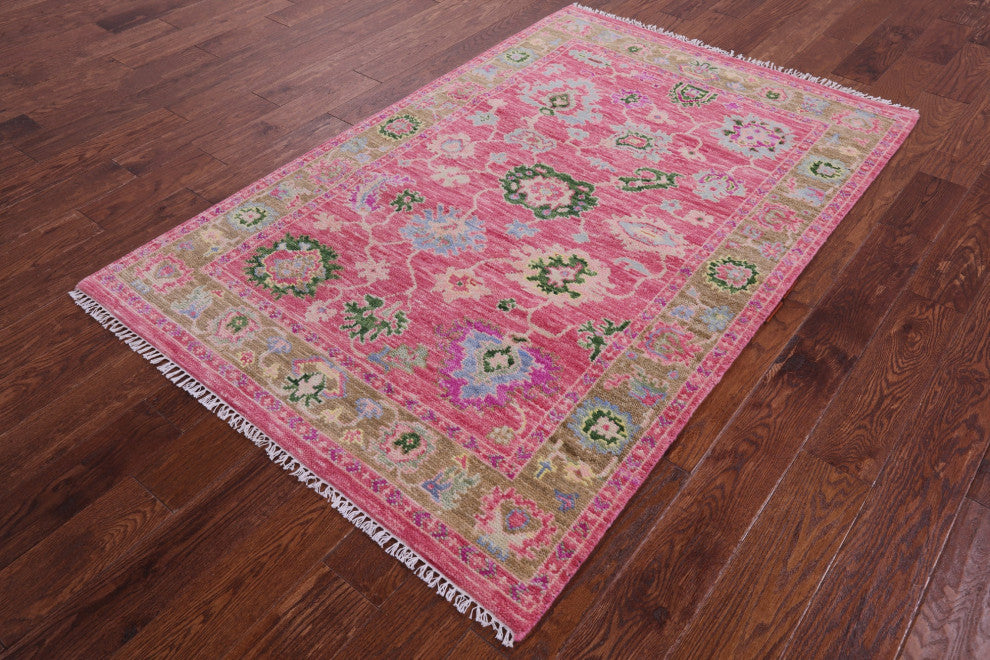 4' 0" X 6' 2" Turkish Oushak Hand Knotted Wool Rug - Q15333