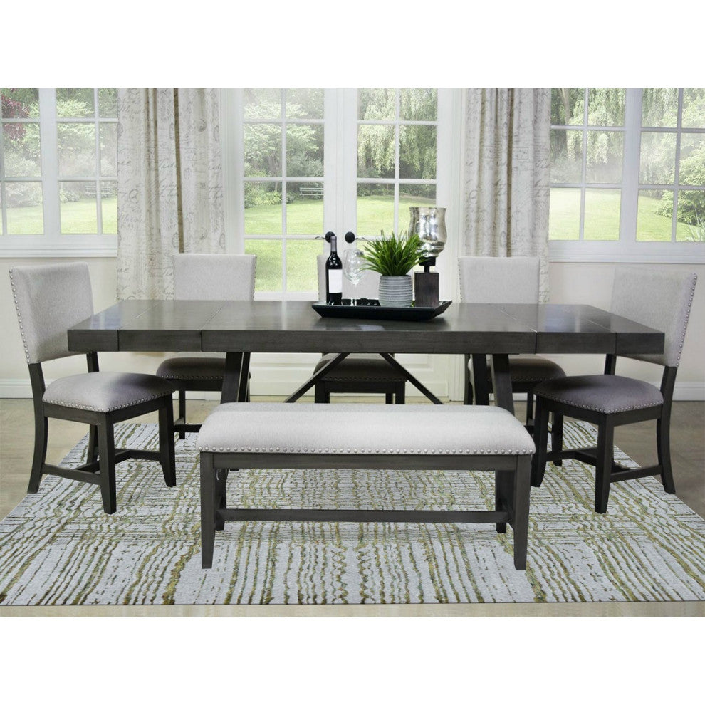 Gray Jacquard Hand Loomed Modern Design Wool and Silk Hand Loomed Rug 9'2"x11'8"