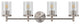 Brushed Nickel 4-Light Bathroom Vanity Lighting Fixture for with Glass Shade