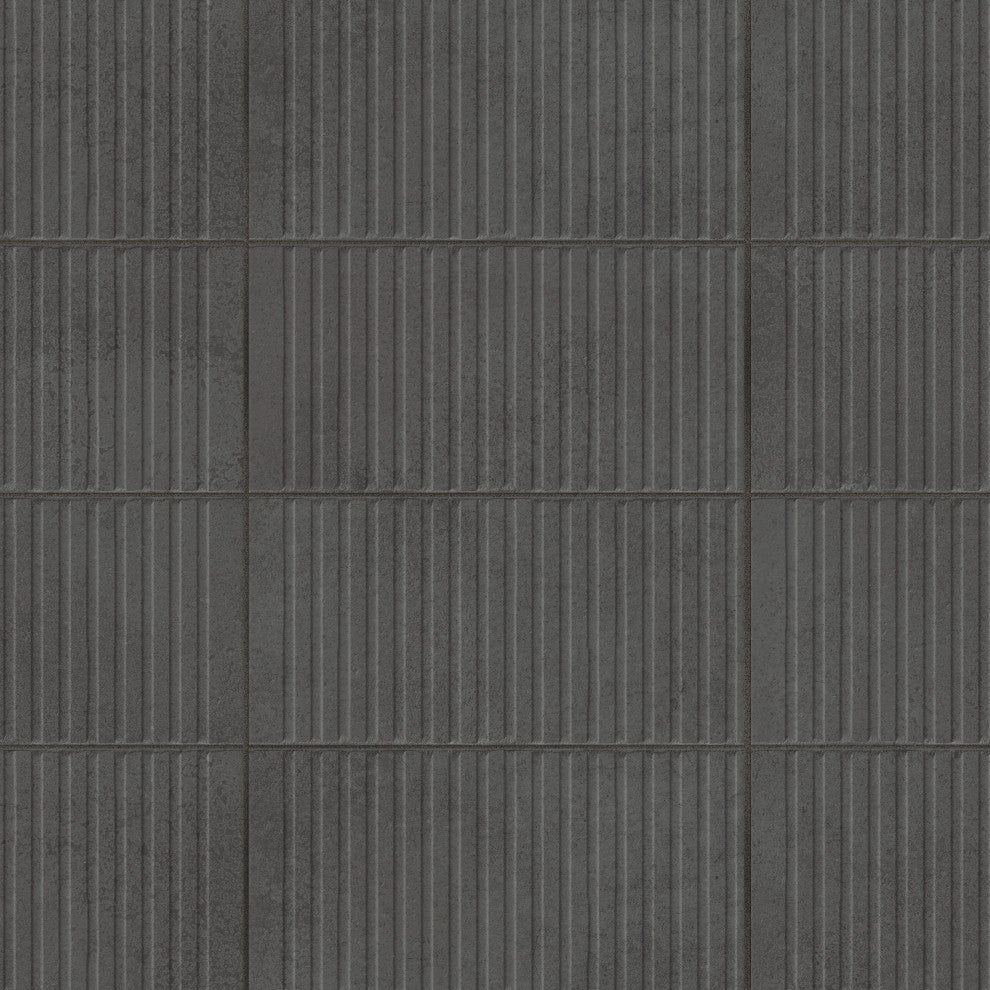 Kings Loft Black Fluted Ceramic Wall Tile