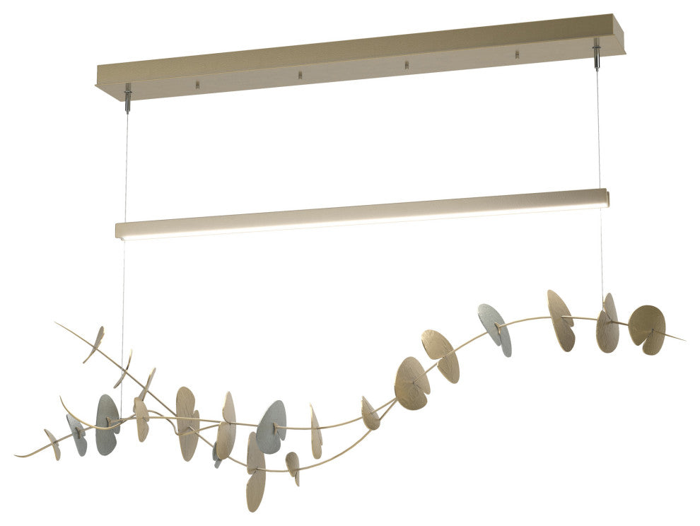 Lily LED Pendant, Modern Brass, Vintage Platinum, Standard Height