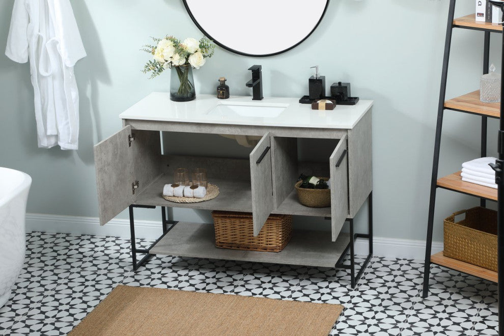 Sue 48" Single Bathroom Vanity, Concrete Gray
