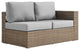 Outdoor Patio Outdoor Patio Sectional Sofa and Ottoman Set, Cappuccino Gray