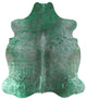 Green Metallic Cowhide Rug 7' 4" X 6' 6" C2123