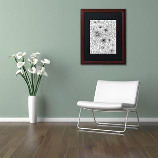 Elizabeth Caldwell 'Butterfly Blooms' Art, Wood Frame, Black Mat, 11x14