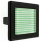 Green Stripes Crystal Glass Black Metal Square Manor Knob