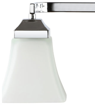 Staunton 1-Light Iron/Glass Modern Cottage LED Vanity Light, Chrome, 3-Light