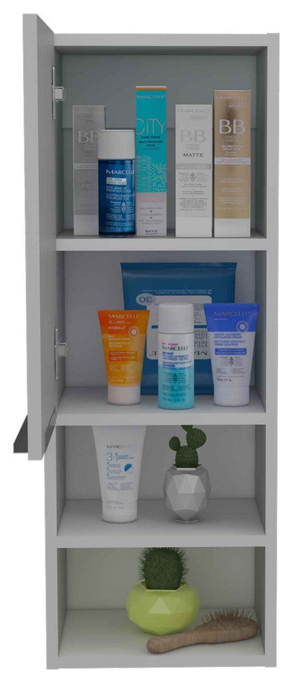 Milwaukee Medicine Cabinet with 2 Open Shelves, and 2 Inner Shelves, White