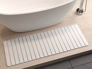 CastelloUSA Diatomite Quick-Dry Stone Bath Mat, 58"x21" , Extra Large, White