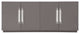 78.7" Modern Lurton Buffet Grey Lacquer Polished Stainless Steel Accent Handles
