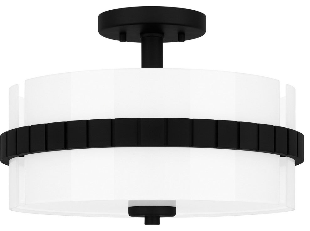Quoizel Semi-Flush Mount 2-Light Semi-Flush Mount in Matte Black