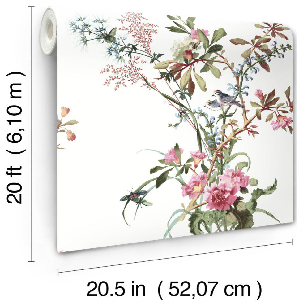 Wild Flowers Rose Peel and Stick Wallpaper