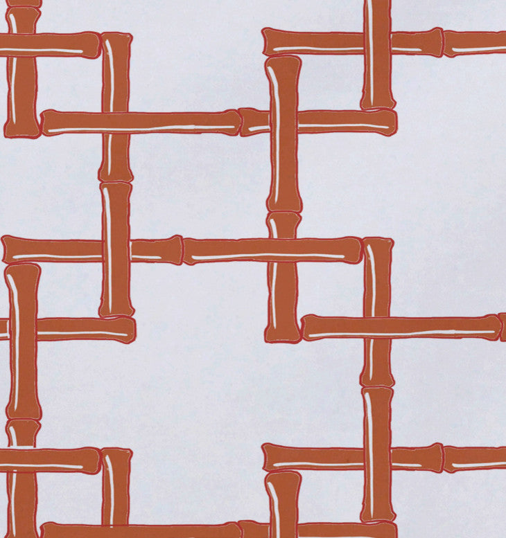 18"x14" Bamboo 2, Geometric Print Placemat, Coral, Set of 4