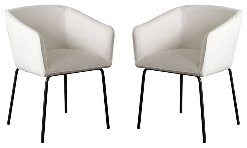 Avery Set of (2) Dining Chairs in Mist White Performance Fabric by Diamond Sofa
