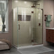 Unidoor-X 47.38"x34"x72" Shower Enclosure, Oil Rubbed Bronze, Right-Wall Bracket