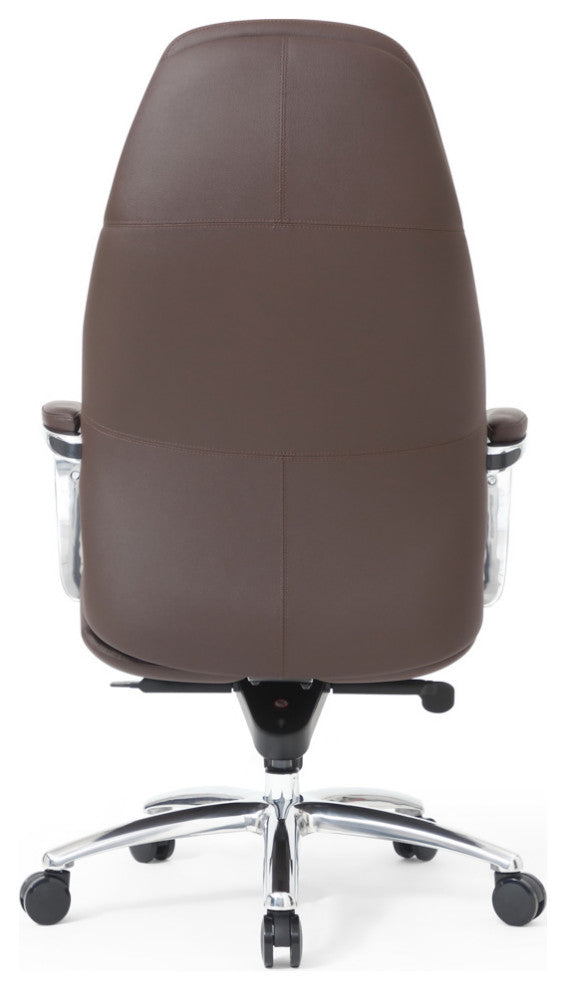 Gates Fully Reclining Adjustable Executive Chair Soft Top Grain Leather, Dark Brown
