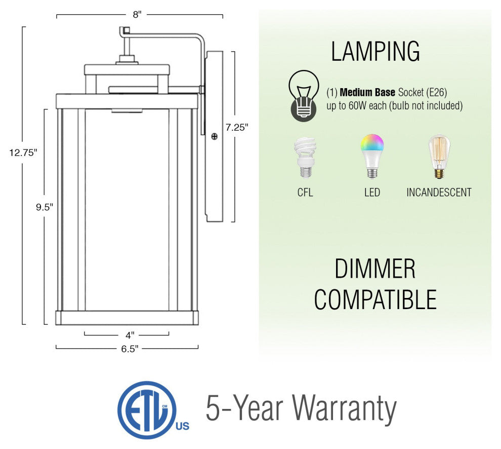 Kira Home Thayer 13" Outdoor Weather Resistant Wall Sconce, Cylinder Glass