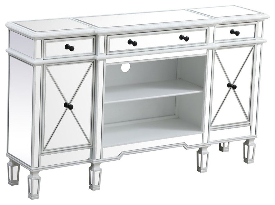 Calum 60" Mirrored Credenza, Antique White