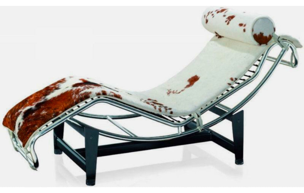 Le Corbusier LC4 Chaise Lounge, Genuine Cowhide