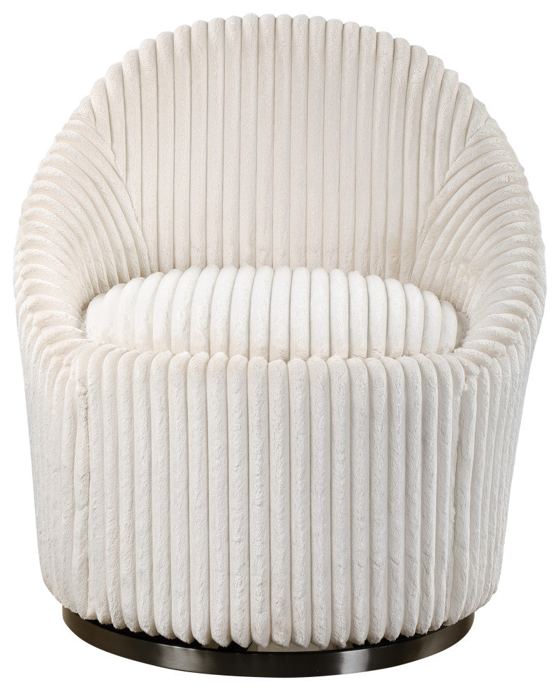 Crue White Swivel Chair