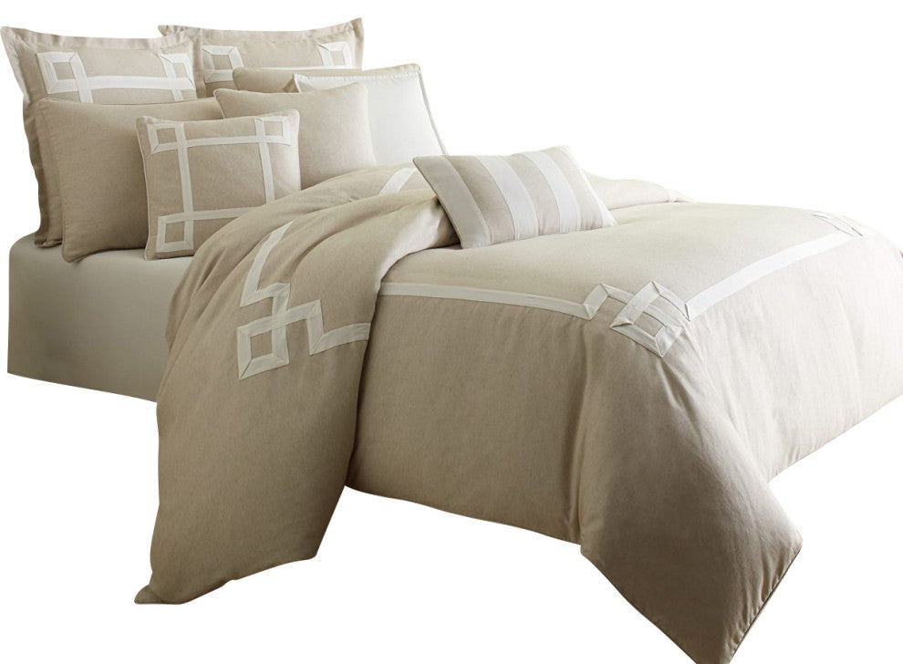 AICO Avenue A 10-pc King Comforter Set in Natural
