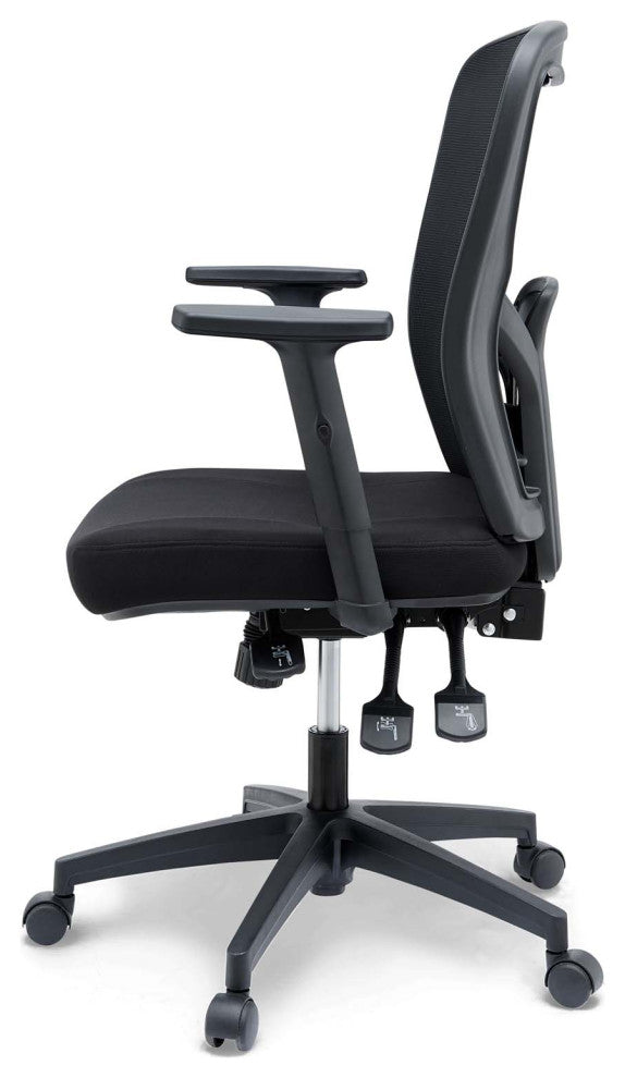 Computer Work Desk Chair, Fabric, Black, Modern, Home Business Office Furniture