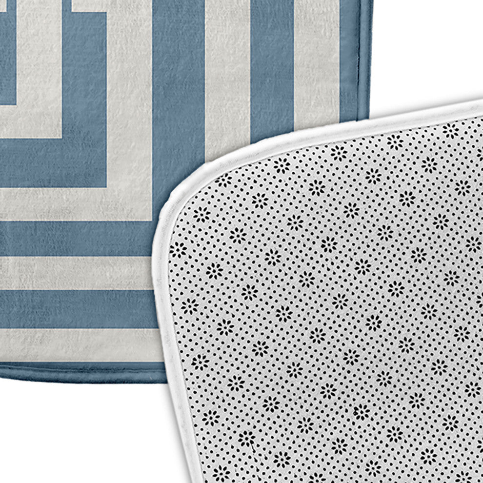 24" x 17" Greek New Key Bathmat, Dusty Smoke