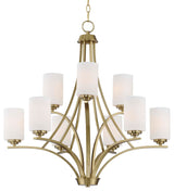 Maxim 20036 Deven 9 Light 32"W Pillar Candle Style Chandelier - Satin Brass