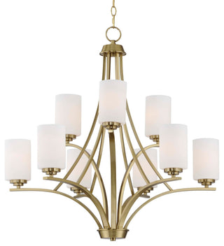 Maxim 20036 Deven 9 Light 32"W Pillar Candle Style Chandelier - Satin Brass