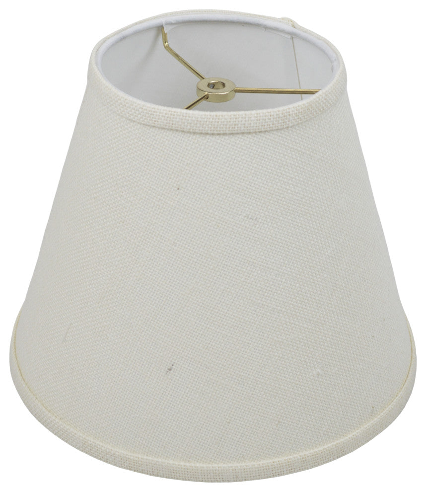 Fenchel Shades 6"x11"x9" Brass Spider Attachment Empire Lamp Shade, Burlap Off W